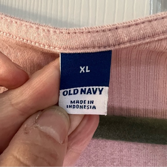 Old Navy Ribbed Pink Square Neck Bodysuit - Picture 3 of 5
